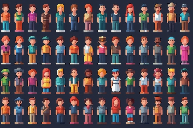 Photo people pixel characters