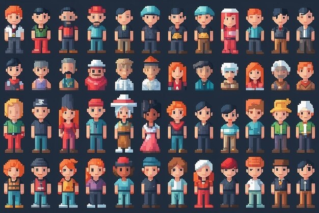 Photo people pixel characters