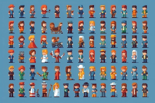 Photo people pixel characters