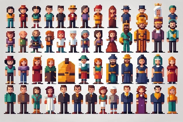 Photo people pixel characters