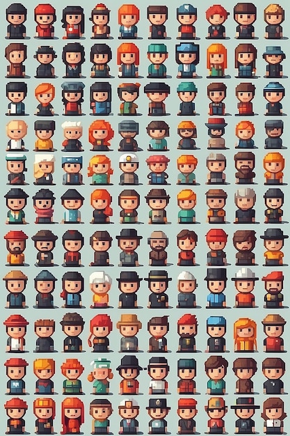 Photo people pixel characters