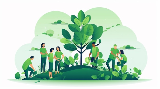 Photo a people planting vector illustration