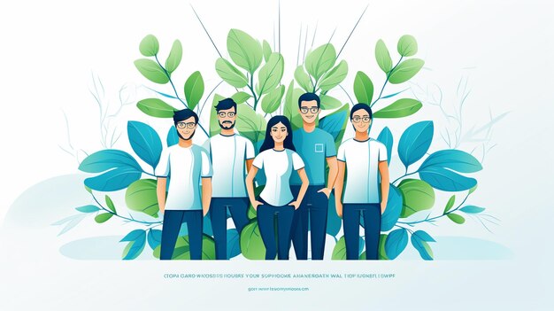 A people planting vector illustration