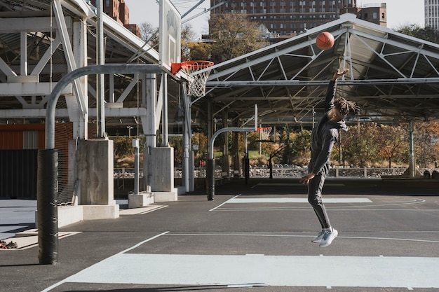 People playing basketball