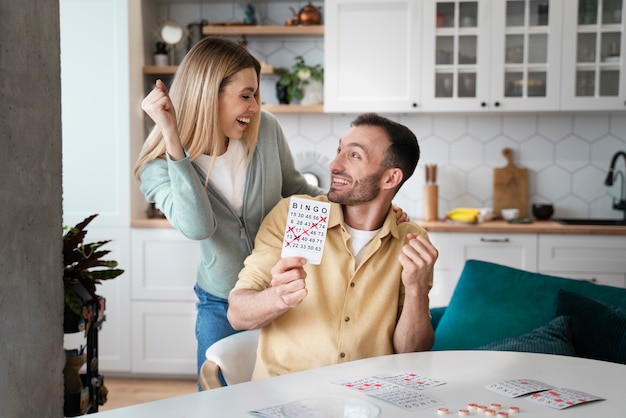 People playing bingo together