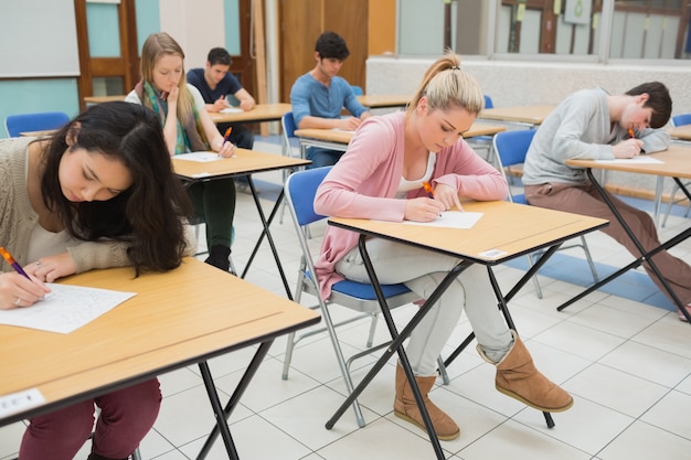 People sitting at the classroom 