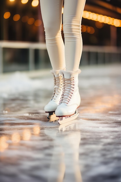 People skate on ice winter sport AI Generated