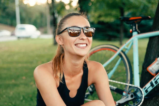 people Sport 4K emotions natural and lifestyle concept Portrait of Pretty cute girl smiling beside