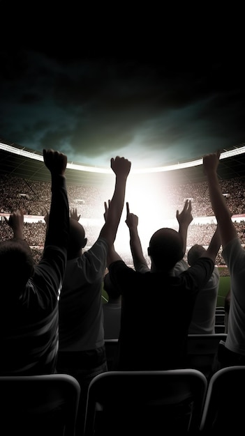 People in a sports stadium with the word sports on the top right