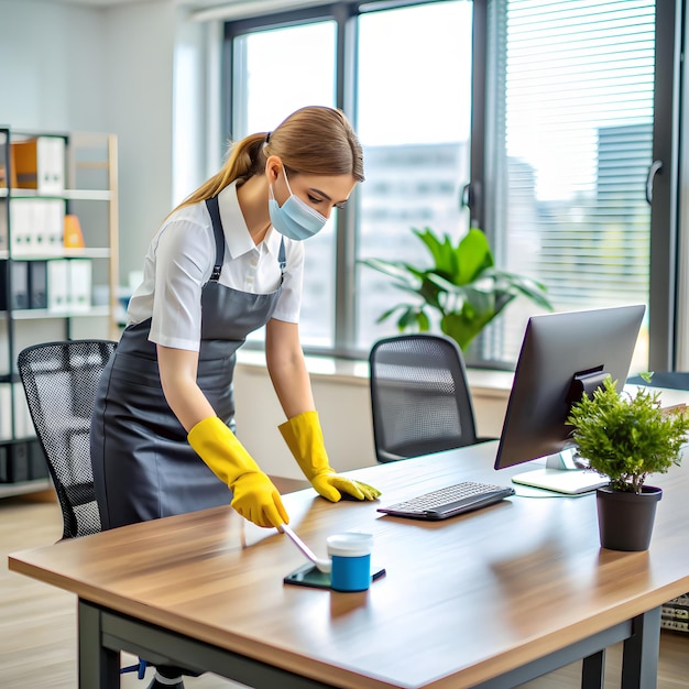 Photo people taking care of office cleaning