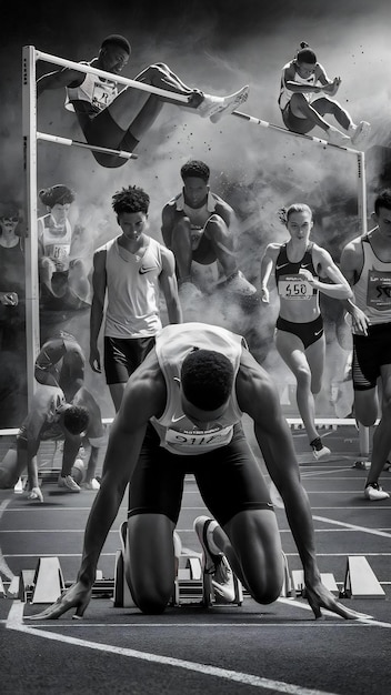 Photo people trning for athletics