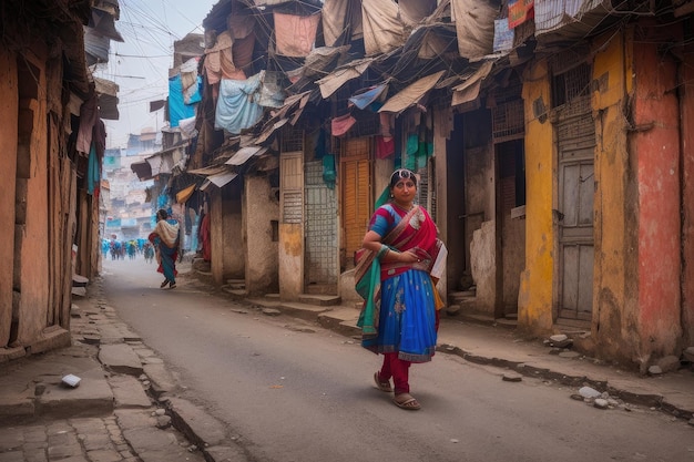 people walking in the streets of India