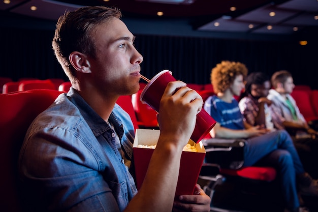 People watching a film 