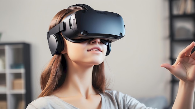 a people wearing a virtual reality headset is wearing a virtual virtual reality headset