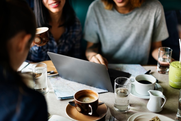 People working in a coffee shop