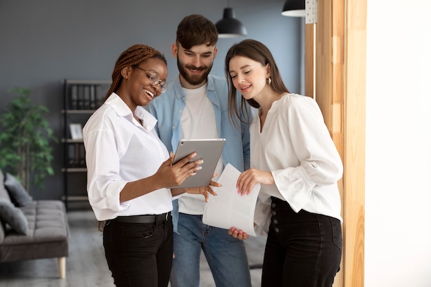 People working together in a startup company