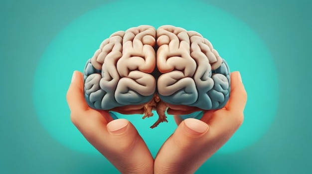 peoples hold a healthy brain in their hands