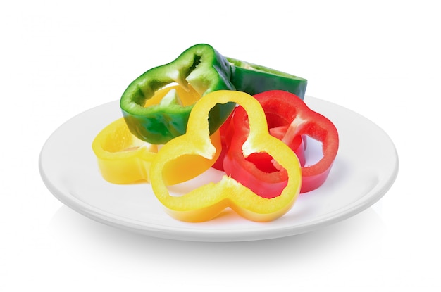 Pepper slices in a plate