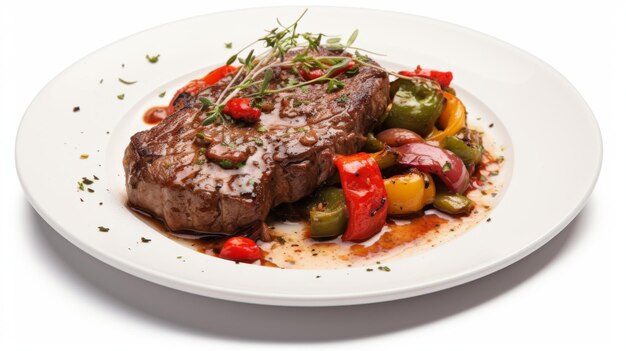 Pepper Steak isolated on a white background