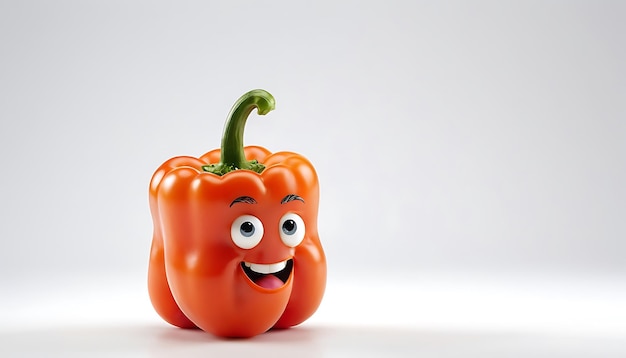 a pepper with a face that says smiley face