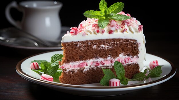 peppermint cake professional photography Generative Ai