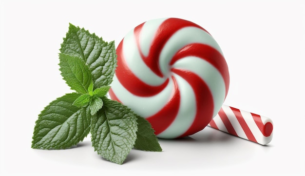 Peppermint candy christmas delicious delicious white background ai generated art