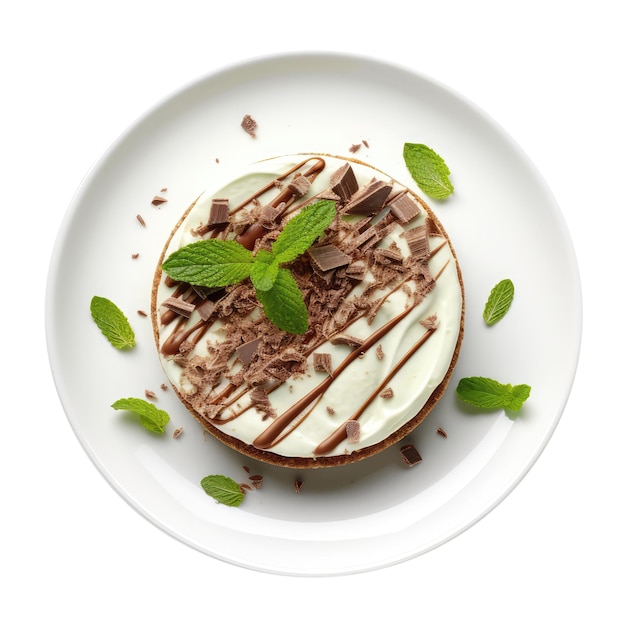 Peppermint Crisp Tart South African Cuisine On White Plate