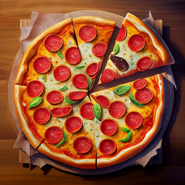 Pepperoni Italian Pizza Generative AI