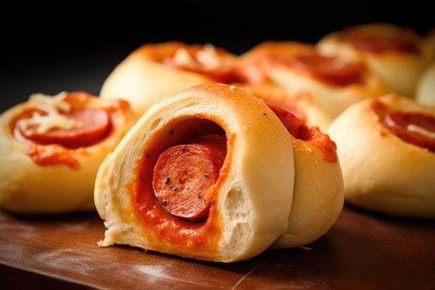 Pepperoni pizza dough on a cutting board