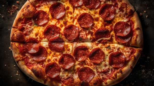 A pepperoni pizza from the pizza hut.