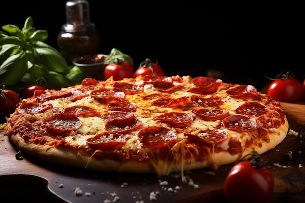 Pepperoni Pizza with Mozzarella cheese Italian pizza