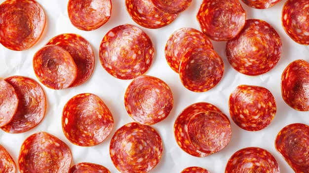 Photo pepperoni slices generative ai