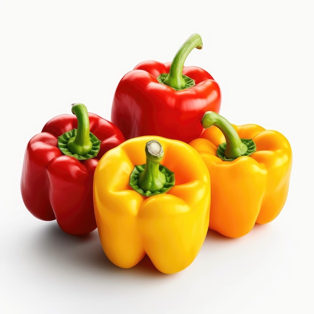 Peppers isolated on white background generative AI