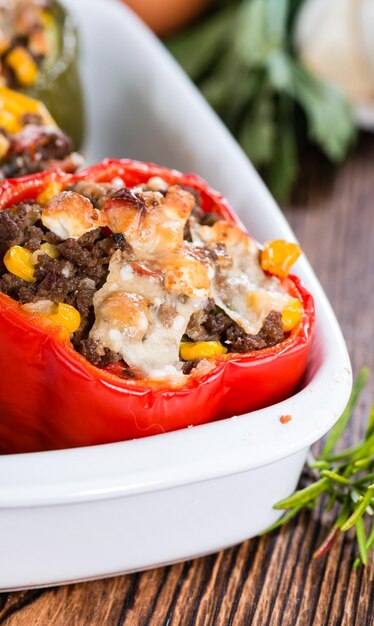 Peppers stuffed with minced meat