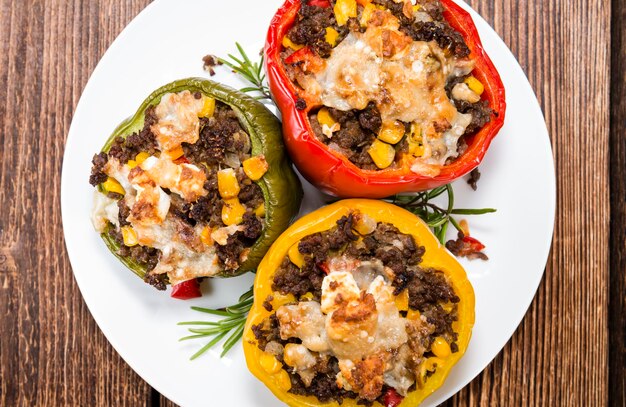 Peppers stuffed with minced meat