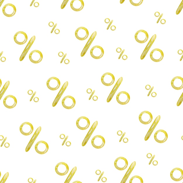 Percent economy watercolor seamless pattern