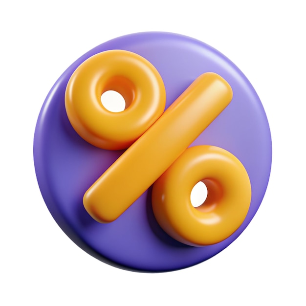 Percent sign Percentage discount sale promotion concept 3d vector icon illustration