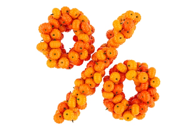 Percent symbol from Pumpkins 3D rendering