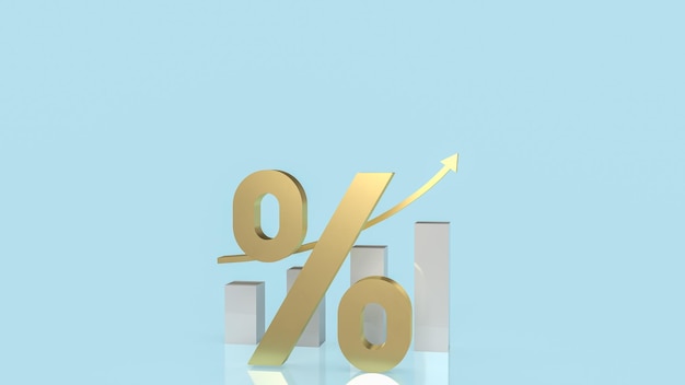 The percent symbol for interest rate or tax concept 3d rendering