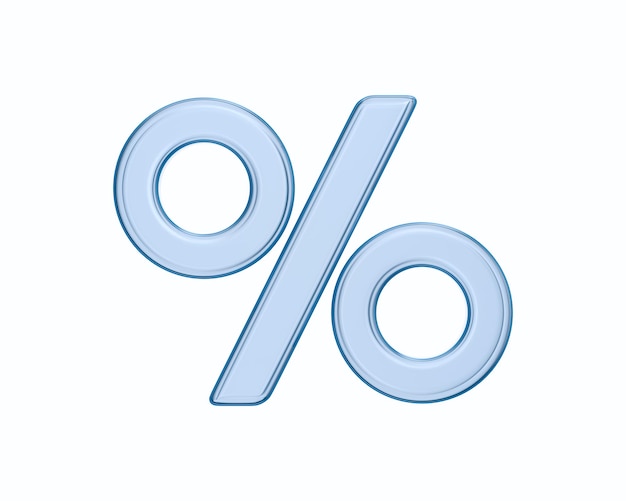 Percent on white background Isolated 3D illustration