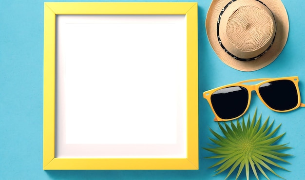 A perfect addition to your summer scrapbook this blank photo frame mockup