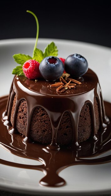 a perfect chocolate dessert ultrarealistic food photograph