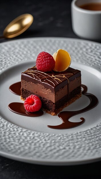 a perfect chocolate dessert ultrarealistic food photograph