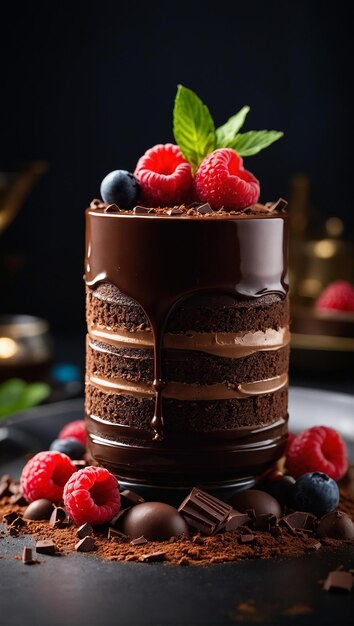 a perfect chocolate dessert ultrarealistic food photograph