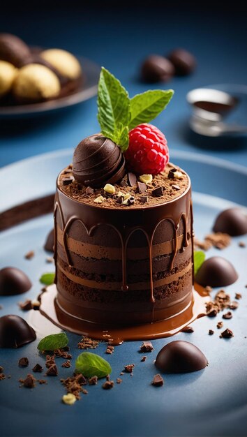 a perfect chocolate dessert ultrarealistic food photograph