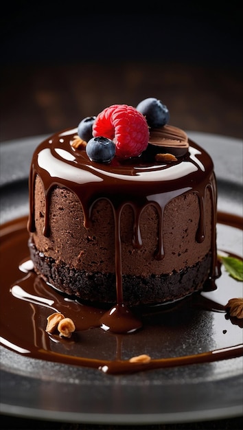 a perfect chocolate dessert ultrarealistic food photograph