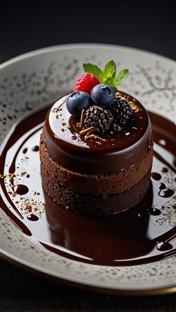 a perfect chocolate dessert ultrarealistic food photograph