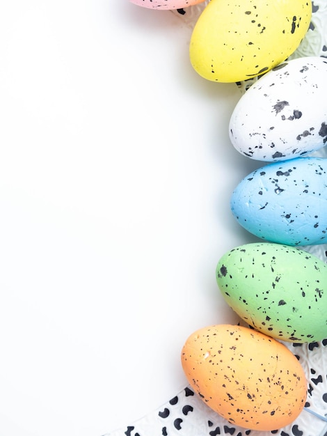 Perfect colorful handmade easter eggs isolated on a white