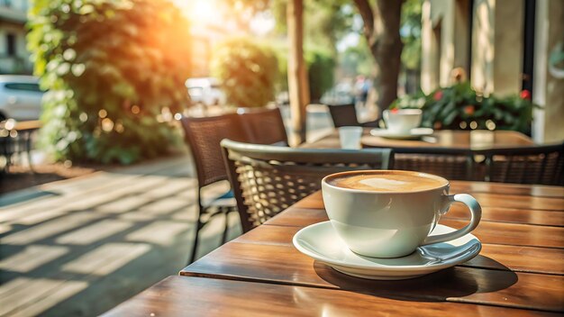 Photo perfect cup of coffee on a sunny terrace