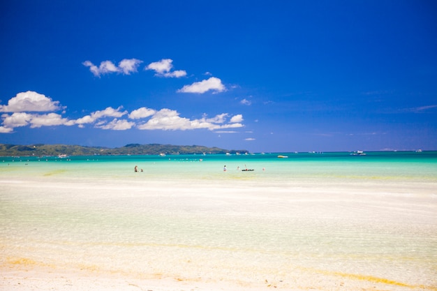 Perfect tropical beach with turquoise water and white sand